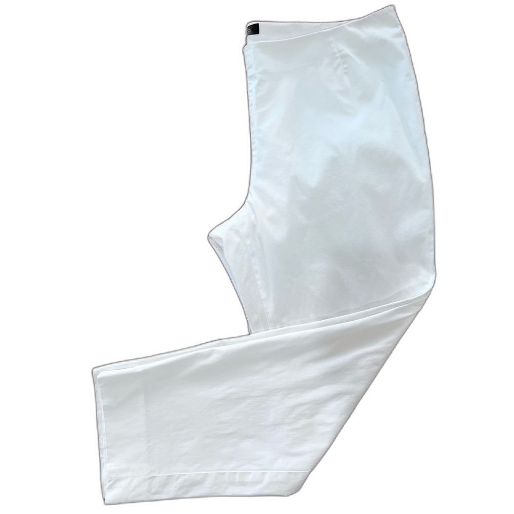 Lafayette 148 White Tailored Ankle Pants Cotton Stretch Quiet Luxury Sz 14
